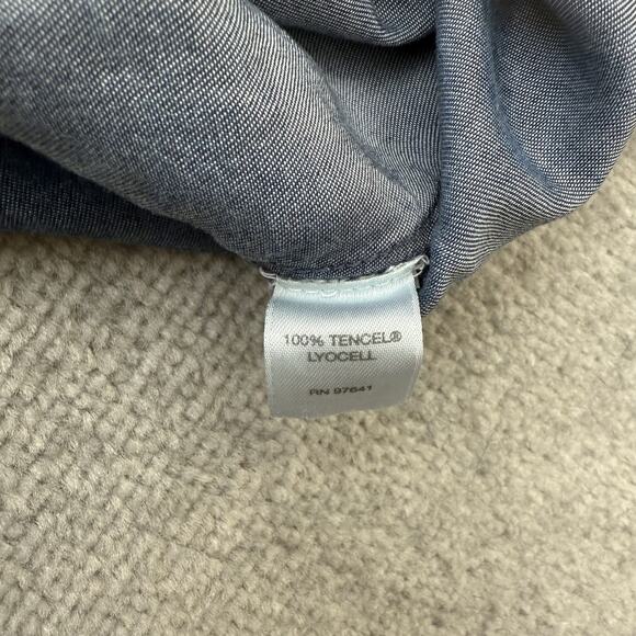 J Jill Denim Shirt Dress Womens Small Short Sleeve Button Front Tencel Lyocell - Picture 6 of 11